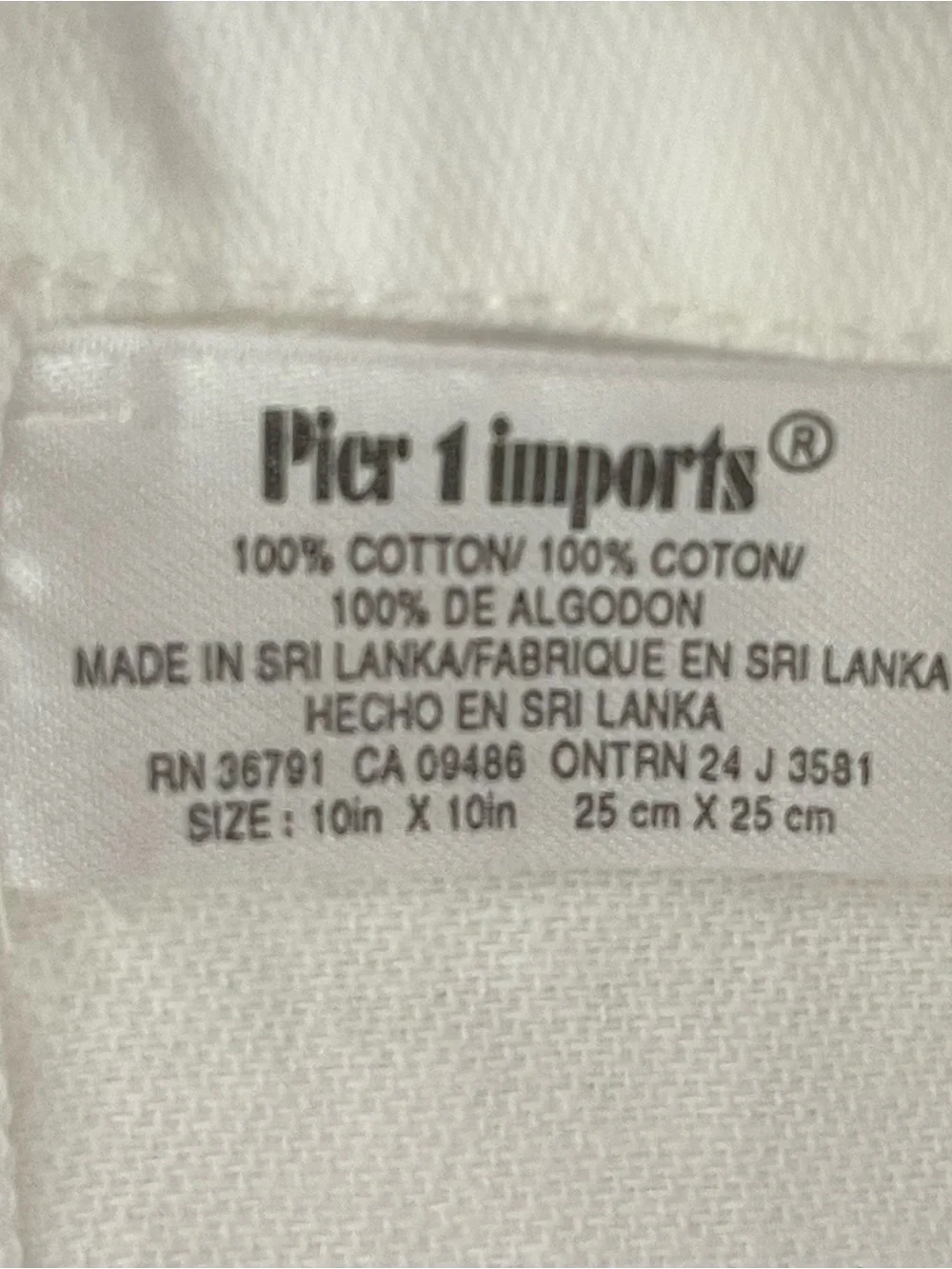 VTG Pier 1 White 100% Cotton Cocktail Napkins w/Umbrella Embroidery, Set of 6